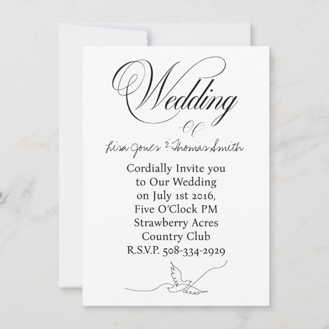 Wedding invitation simple inbjudningar (Framsida)