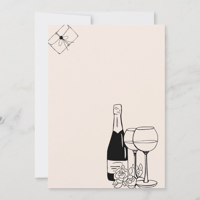 WEDDING INVITATION Suite | Hand plockade Illustrat Inbjudningar (Baksida)