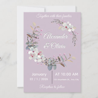 Wedding Invitation Template - Editable & printable Inbjudningar