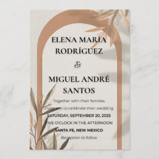 Wedding Invitation Terracotta Arch Olive Branch Inbjudningar