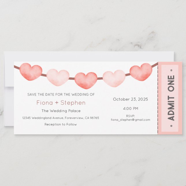 Wedding Invitation, Wedding Ceremony Reception Inbjudningar (Framsida)