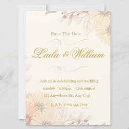  Wedding Invitation with Pastel Floral Design Inbjudningar