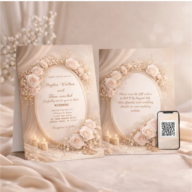 Wedding invitation with white flowers inbjudningar (Skapare uppladdad)