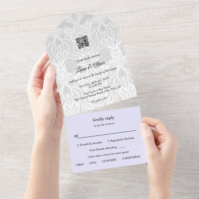 Wedding Invitation | Yumeji-Inspired Design (Tearaway)