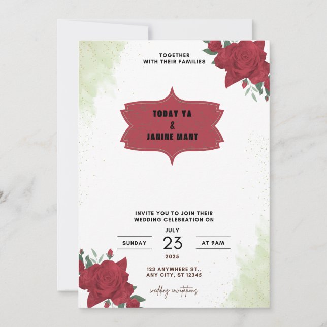 wedding invitations 2025 inbjudningar (Baksida)