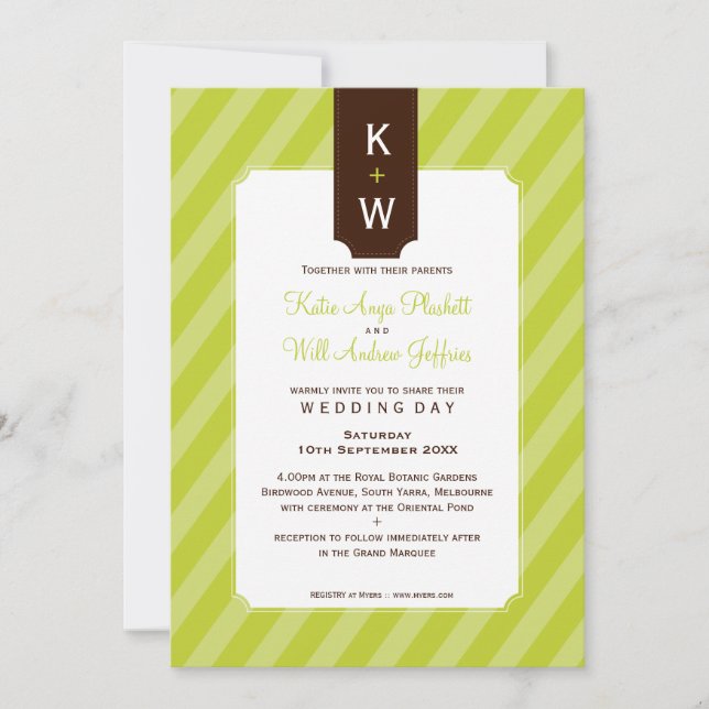 WEDDING INVITATIONS: Candystripe 4P Inbjudningar (Framsida)