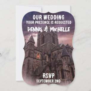 WEDDING INVITATIONS CASTLE NIGHT GOTHIC-MALL INBJUDNINGAR
