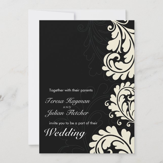 WEDDING INVITATIONS: Fet blomning 15P Inbjudningar (Framsida)