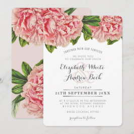 WEDDING INVITE chic rosa blommigt peony-blommor Inbjudningar