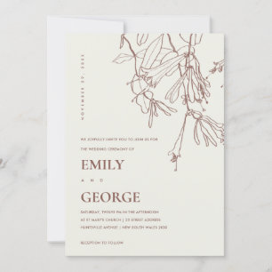 WEDDING-INVITE FÖR BLOMMIGT AV KRÄMPLINJE TECKNIN TACK KORT
