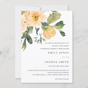 WEDDING-INVITE FÖR BLOMMIGT AV SOFT PEACH PEONY WA TACK KORT