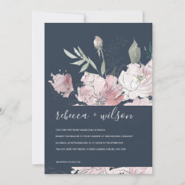 WEDDING INVITE FÖR BLOMMIGT AV VATTENFÄRG FÖR VÄT TACK KORT