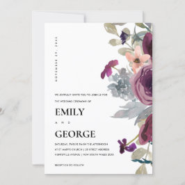 WEDDING-INVITE FÖR VÄTSKT LILA AV LILAC WATERFÄRGE TACK KORT