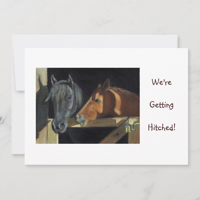 WEDDING INVITE: HORSES, Western: PASTEL Inbjudningar (Framsida)
