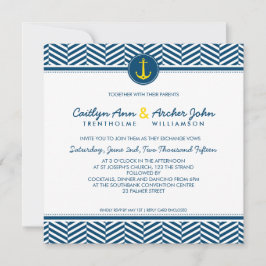 WEDDING INVITE nautical anchor-gult Inbjudningar