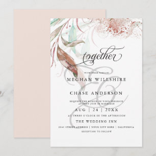 WEDDING-INVITE Wispy Spray of Autumn Foliage Inbjudningar