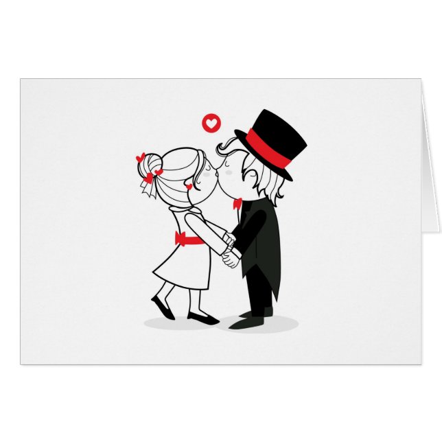 wedding kiss hälsningskort (Framsidan Horizontal)