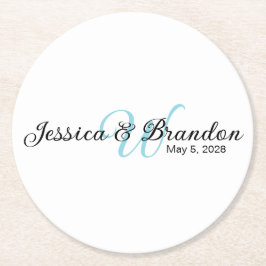 Wedding Label 016 Underlägg Papper Rund