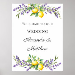 Wedding lavender lemons welcome poster