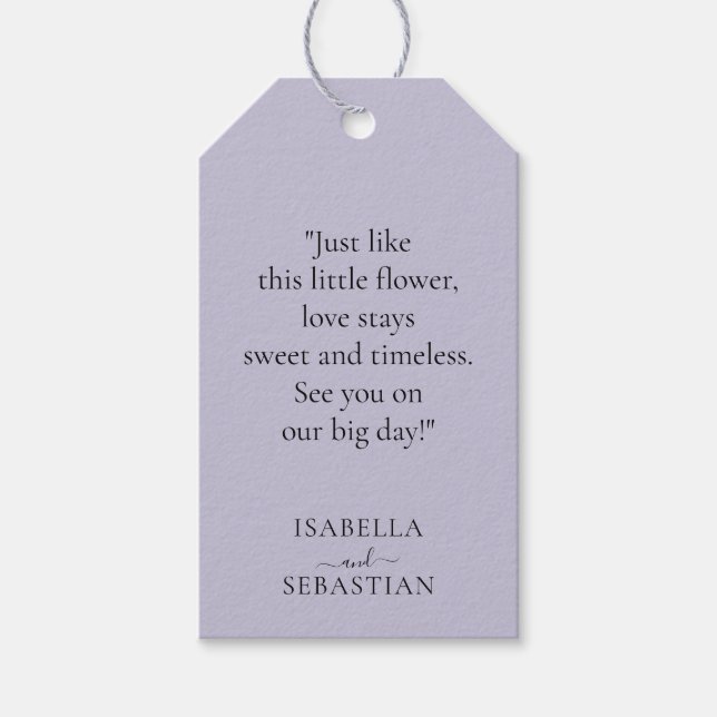 Wedding Lavender Lilac Touch Presentetikett (Framsidan)