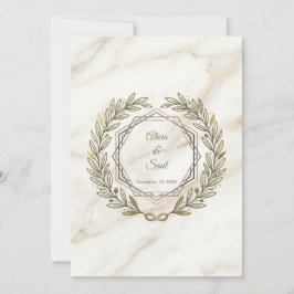 Wedding Marble and Laurel / Boda Mármol y Laurel Inbjudningar