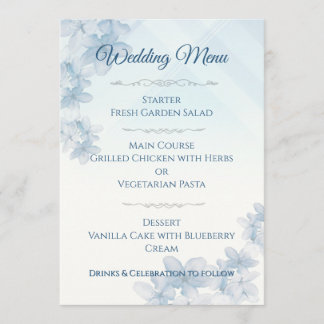 Wedding Menu Elegant Editable  Meny