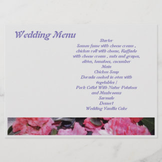 Wedding Menu Meny