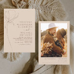 Wedding Minimalist Terracotta Photo Floral Inbjudningar<br><div class="desc">Minimalist Botanical Floral Line Art Terracotta (terra cotta) and Neutral Brown Earth Tone Boho Bohemian Sketch Wedding Autumn (Fall),  Winter,  Spring or Summer with Photo or Picture Invitations - includes beautiful and elegant script typography for the special Wedding Day celebration.</div>
