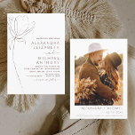 Wedding Minimalist Terracotta Photo Floral Inbjudningar<br><div class="desc">Minimalist Botanical Floral Line Art Terracotta (terra cotta) and Neutral Brown Earth Tone Boho Bohemian Sketch Wedding Autumn (Fall),  Winter,  Spring or Summer with Photo or Picture Invitations - includes beautiful and elegant script typography for the special Wedding Day celebration.</div>
