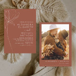 Wedding Minimalist Terracotta Photo Floral Inbjudningar<br><div class="desc">Minimalist Botanical Floral Line Art Terracotta (terra cotta) and Neutral Brown Earth Tone Boho Bohemian Sketch Wedding Autumn (Fall),  Winter,  Spring or Summer with Photo or Picture Invitations - includes beautiful and elegant script typography for the special Wedding Day celebration.</div>