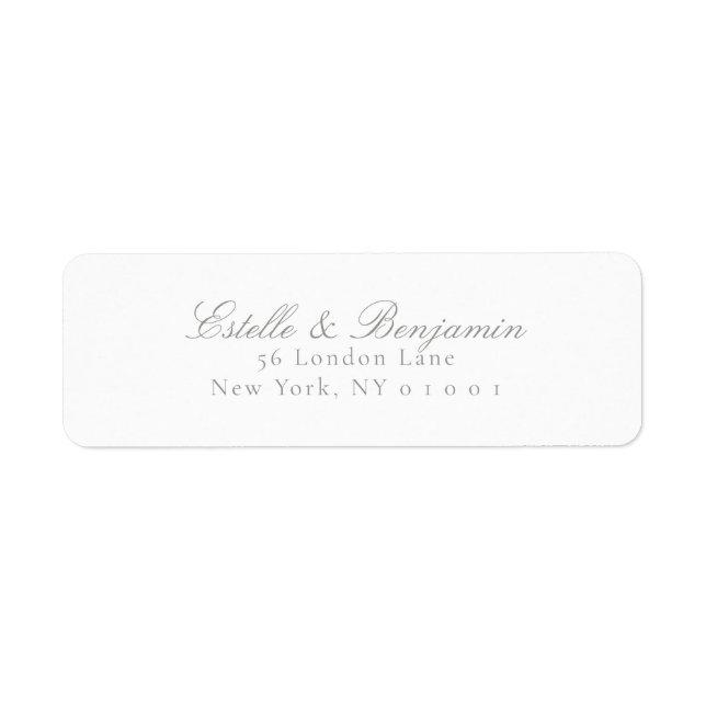 Wedding Modern Return Address Returadress Etikett (Framsidan)