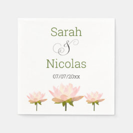 Wedding napkins personalized minimalist pappersservett