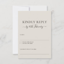 Wedding Neutral Cream Signature Kindly Reply OSA Kort