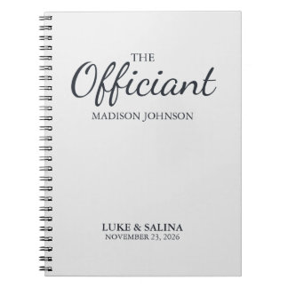 Wedding Officiant Ceremony Personalized Elegant Anteckningsbok