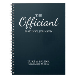 Wedding Officiant Ceremony Personalized Elegant Anteckningsbok