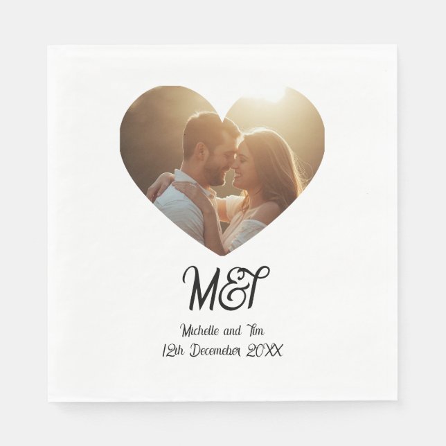 Wedding or engagement personalised napkins pappersservett (Framsidan)