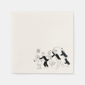 Wedding Party Conga Line Cocktail Napkin Pappersservett