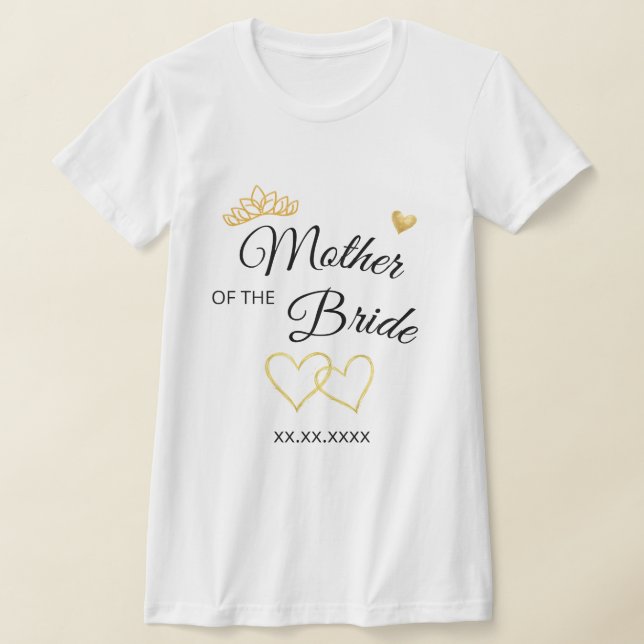 Wedding Party Role & Date Elegant Design T Shirt (Laydown)