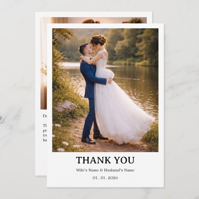 Wedding Personalized Card | Simple Elegant Couple  Inbjudningar (Fram/baksida)