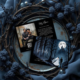 Wedding Photo & QR Haunted Castle Gothic Spara Datumet