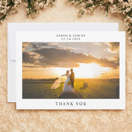 Wedding Photo Simple Landscape Thank You Card Tack Kort