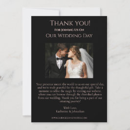 Wedding Photo-Thank You-Modern Rose with a Heart- Inbjudningar
