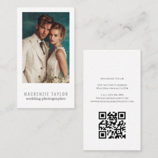 Wedding Photographer Photo Personalized QR Code Visitkort