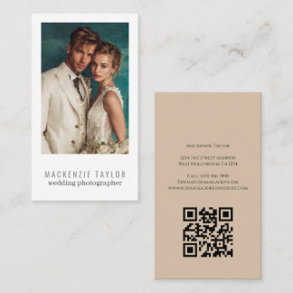 Wedding Photographer Photo Personalized QR Code Visitkort