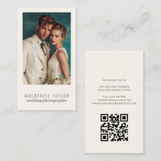 Wedding Photographer Photo Personalized QR Code Visitkort