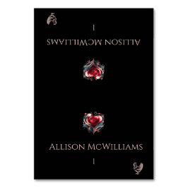 Wedding Place cards-Chicken Icon-Heart Shaped Rose Bordsnummer