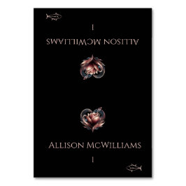 Wedding Place cards-Fish Icon-Rose with Heart Bordsnummer