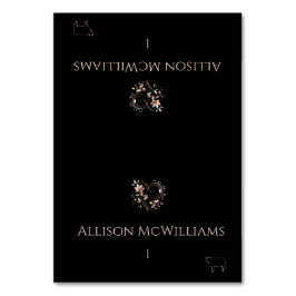 Wedding Place cards-Meat Icon-Rose Gold Flowers Bordsnummer