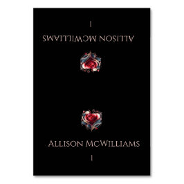 Wedding Place cards--Modern Heart Shaped Rose Bordsnummer