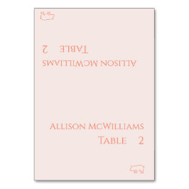 Wedding Place cards-Pork Icon-Blush Bordsnummer